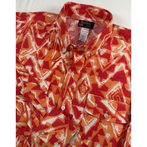 80s 90s RUDDOCK BROS Aztec Shirt‎ Mens Size Large Long Sleeve Western Cowboy USA